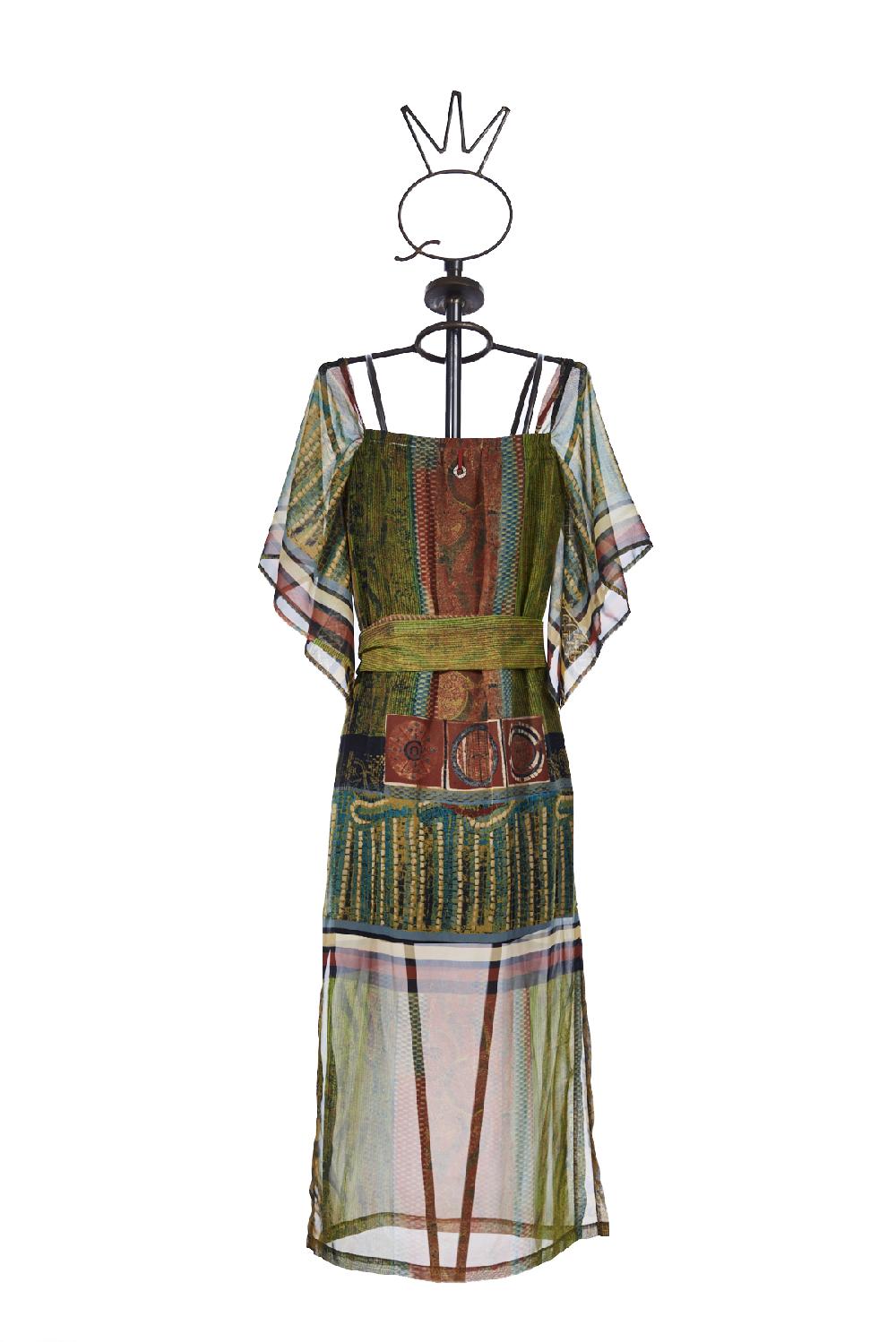 Save The Queen Vestito lungo con stampa dedicata all’Africa Vendita Economica