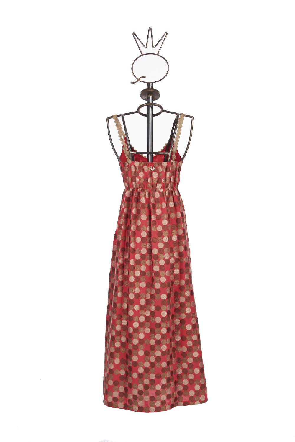 Save The Queen vestito lungo in tessuto operato a pois Vendite Flash