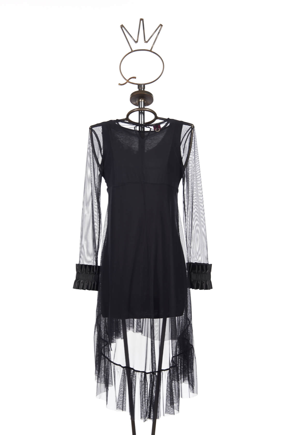 Save The Queen Vestito nero longuette con applicazioni Spedizione gratuita