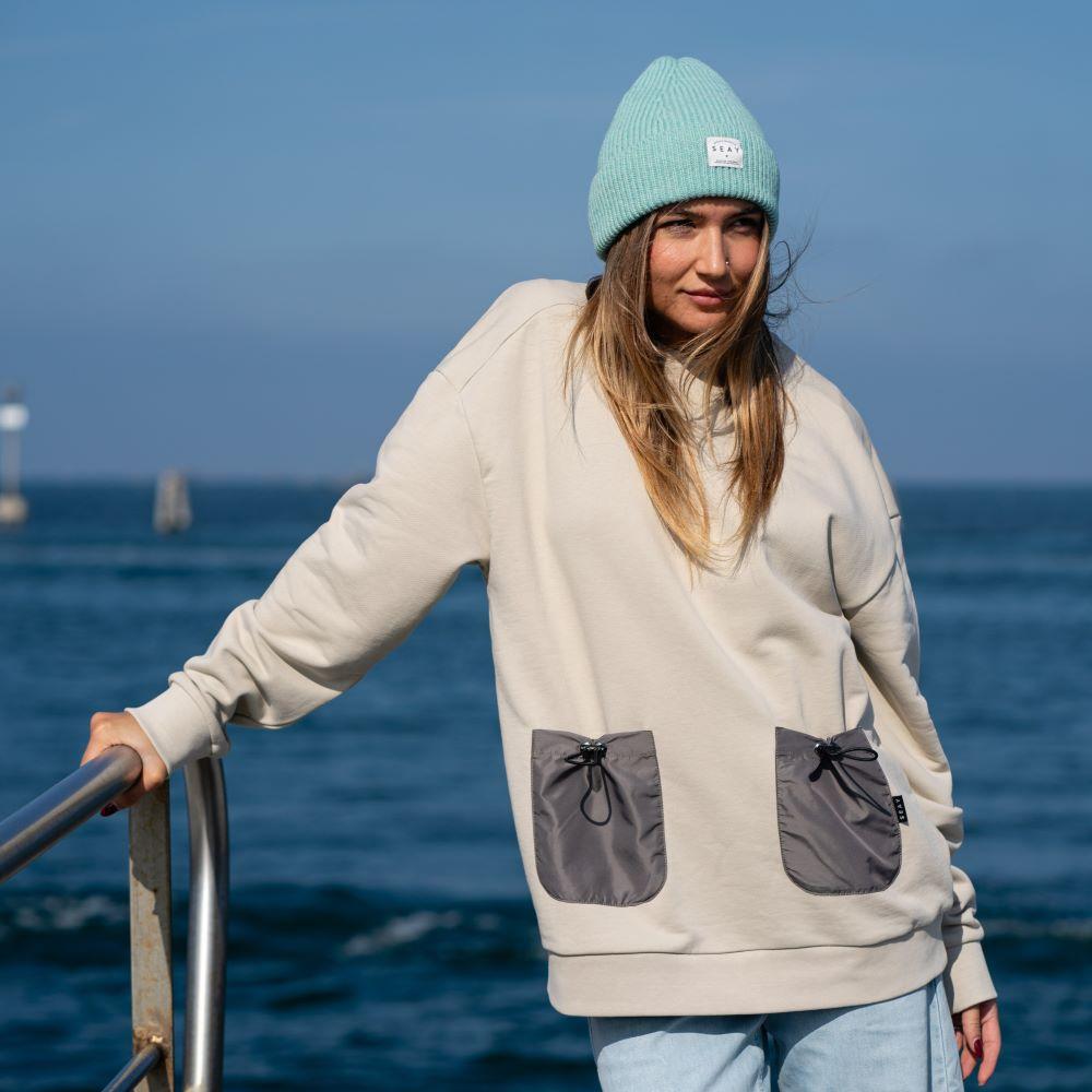 Seay / Felpa Girocollo Cappuccino Delavé Offerta