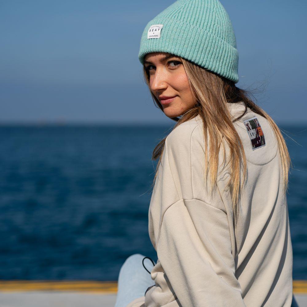 Seay / Felpa Girocollo Cappuccino Delavé Offerta
