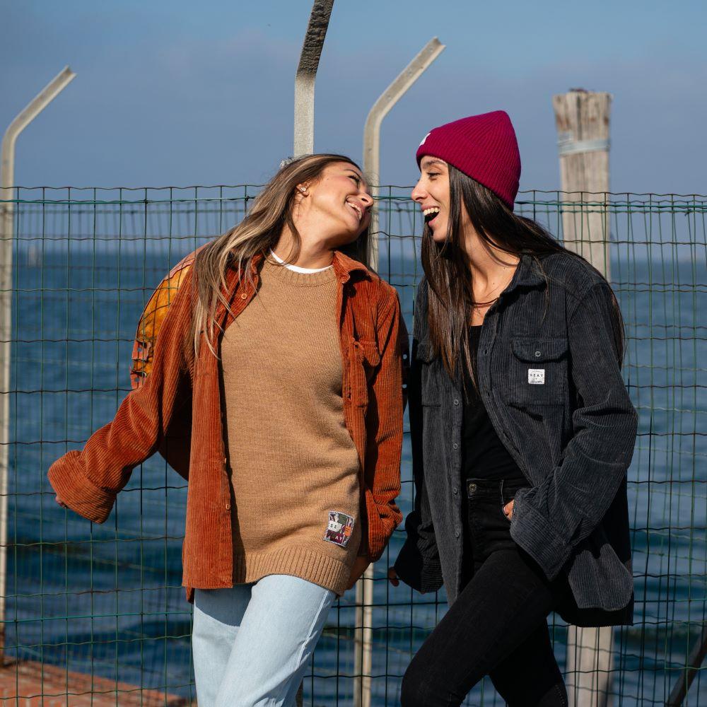 Seay / Camicia in Velluto a Coste Biscotto Delavé Economico