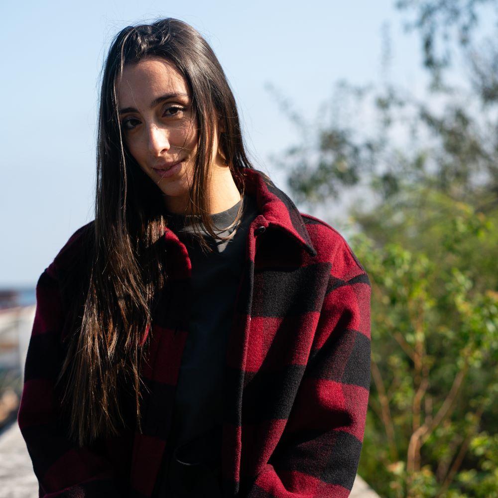 Seay / Cappotto Quadri Rosso Nero Saldi Di Fabbrica