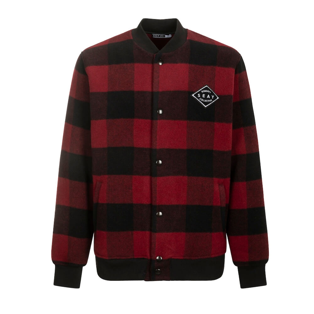 Seay / Giacca Varsity Quadri Rosso Nero Italy