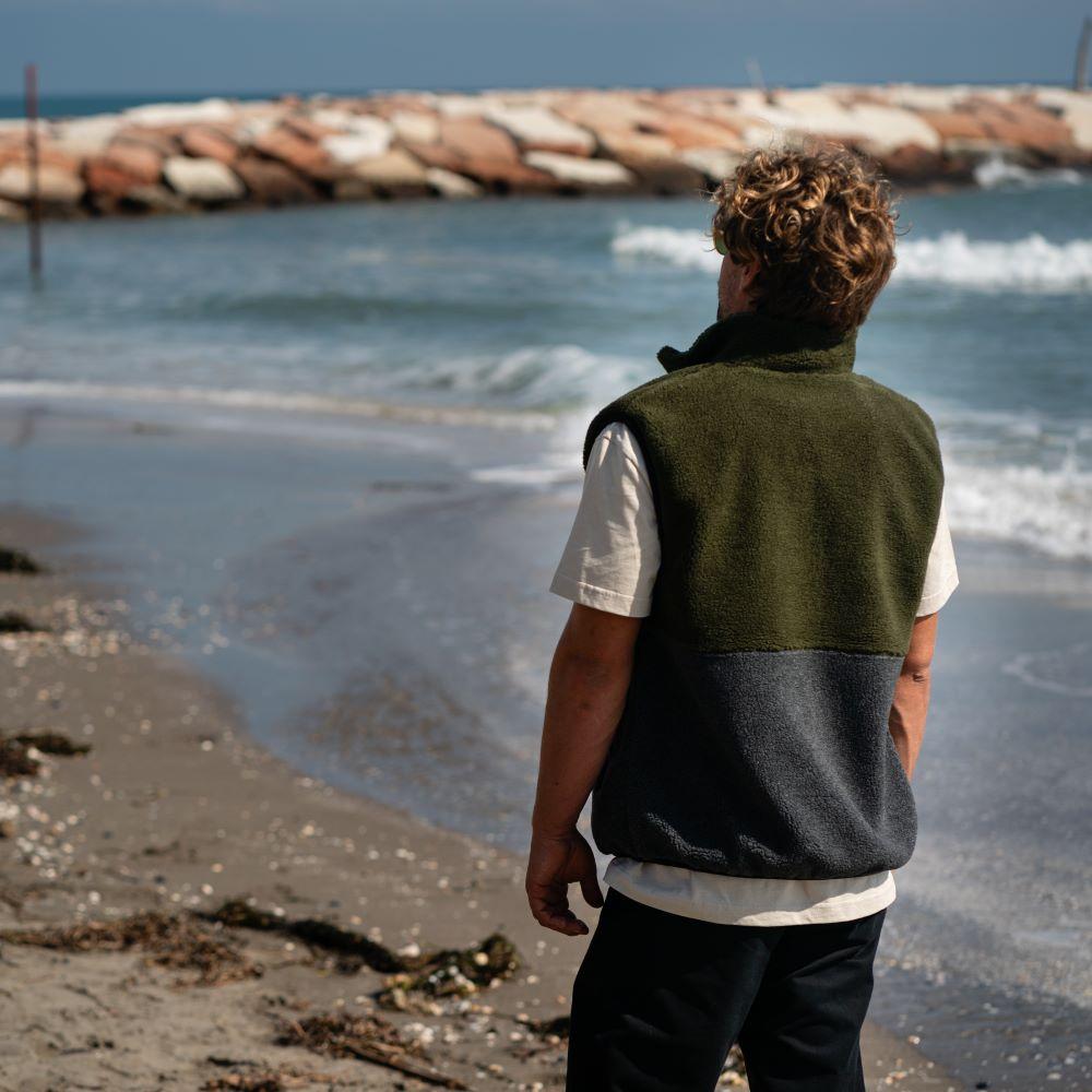 Seay / Gilet Teddy Sea Turtle & Nero Delavé In Linea
