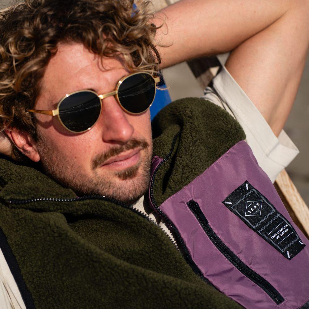 Seay / Gilet Teddy Sea Turtle & Nero Delavé In Linea