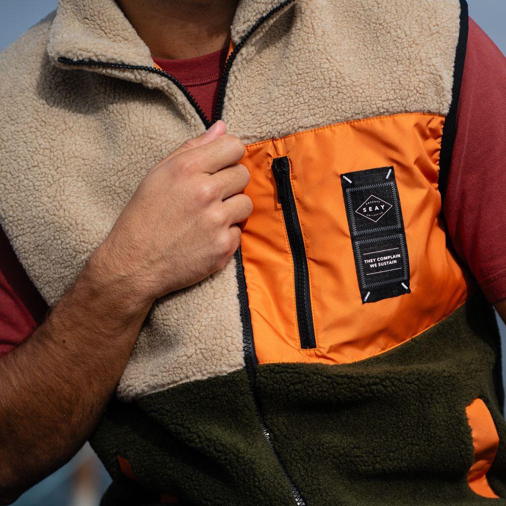 Seay / Gilet Teddy Sea Turtle & Natural Nuovo