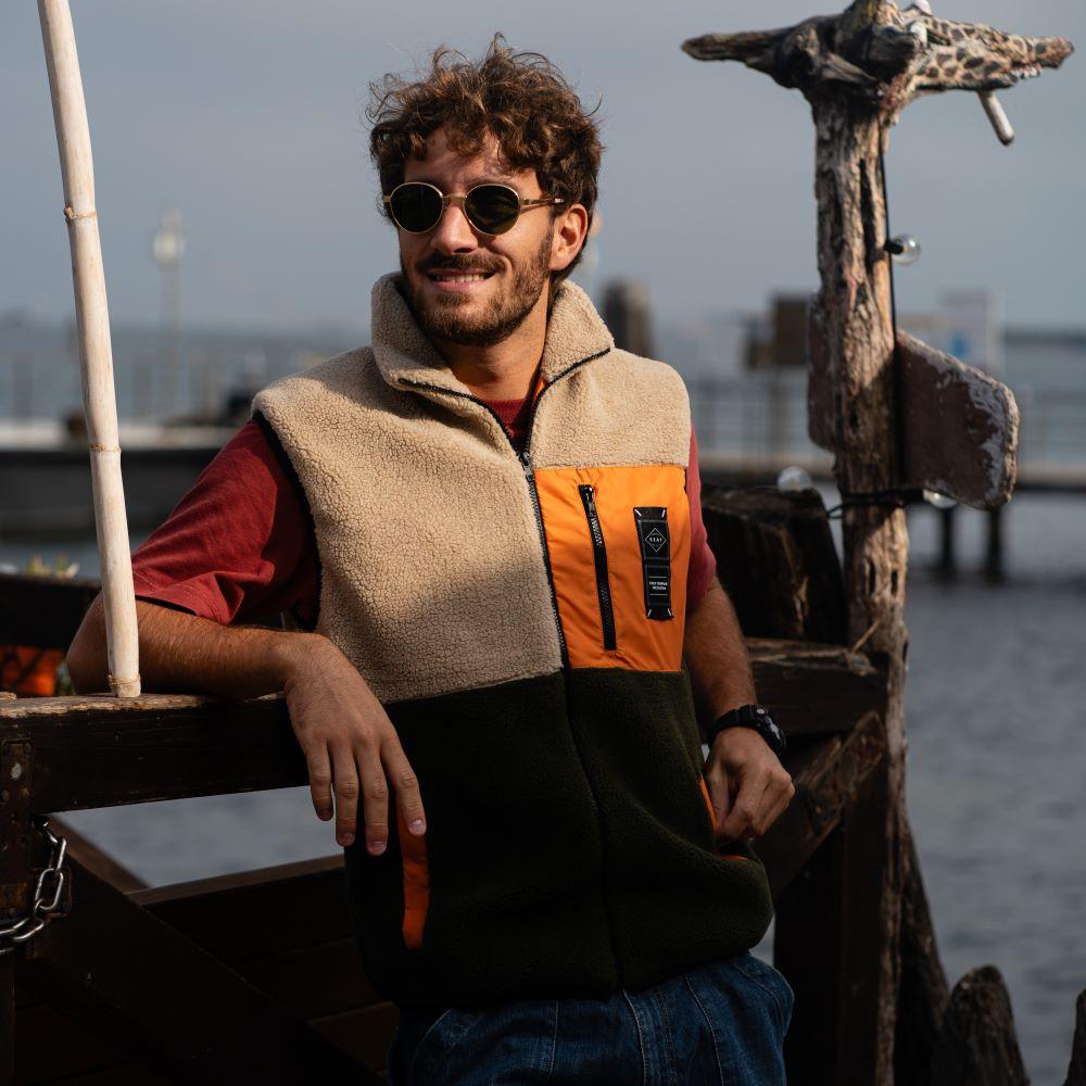 Seay / Gilet Teddy Sea Turtle & Natural Nuovo