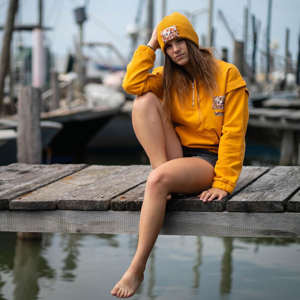 Seay / Cuffia Beanie Lana Ocra Qualità Garantita
