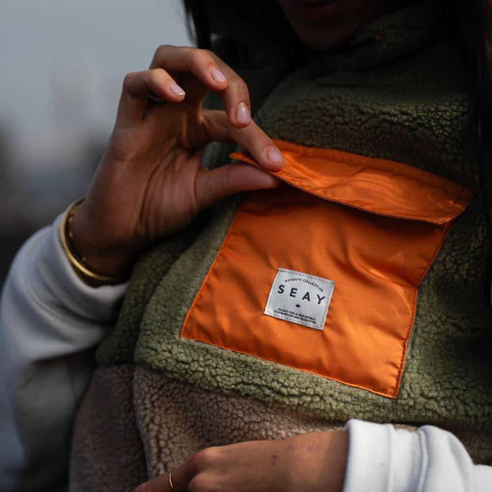 Seay / Gilet Teddy Verde Menta & Natural Promozione Limitata