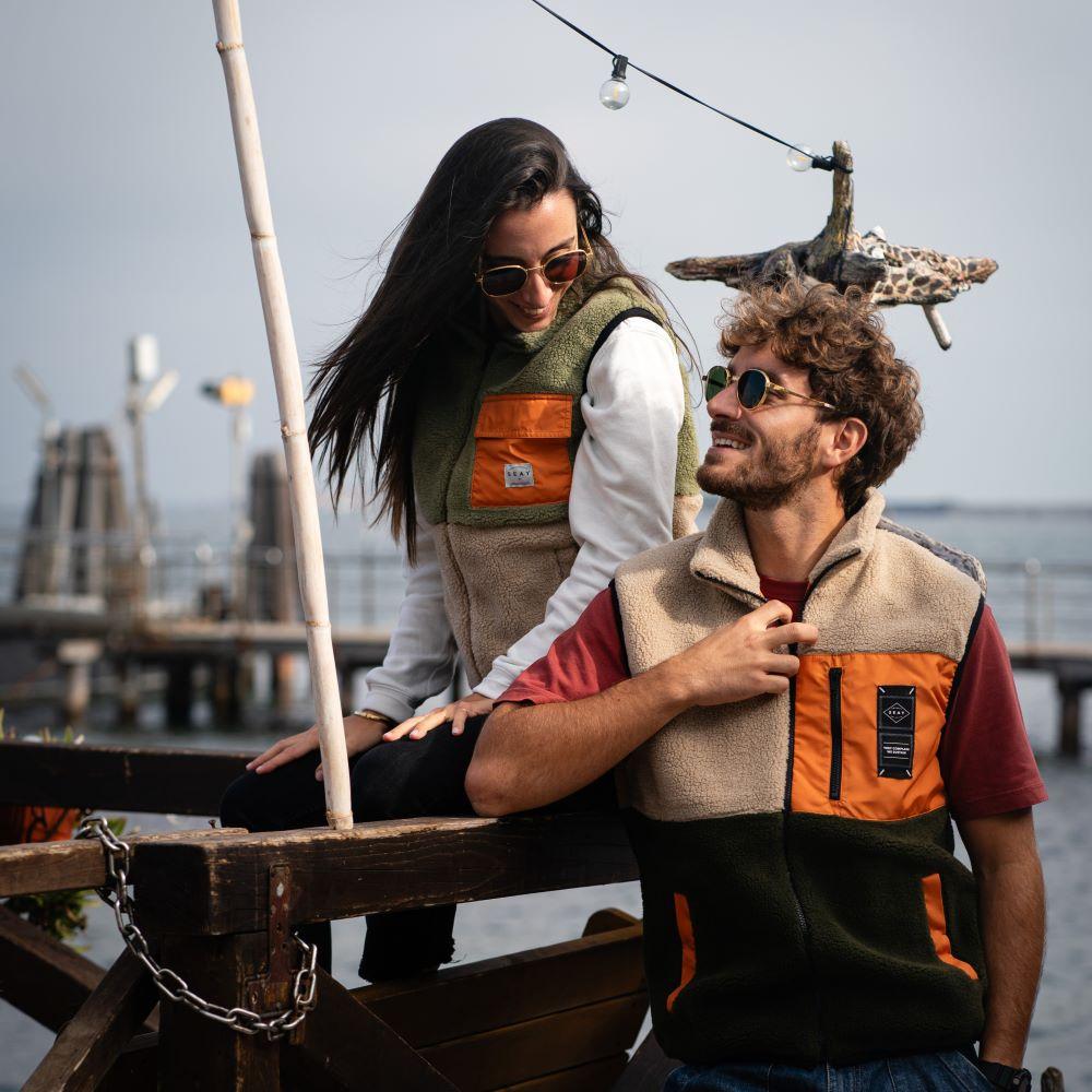 Seay / Gilet Teddy Verde Menta & Natural Promozione Limitata
