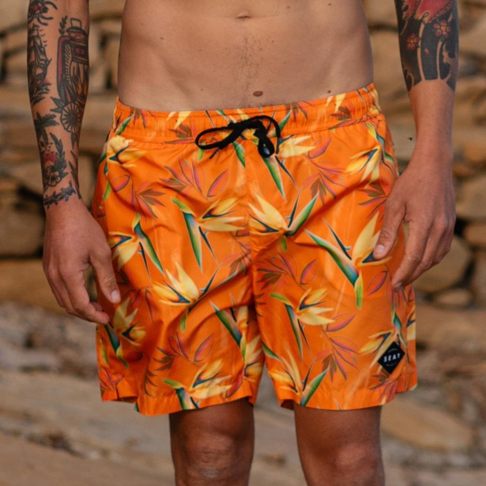 Seay / Costume da Bagno Medio Arancione Bird of Paradise Saldi