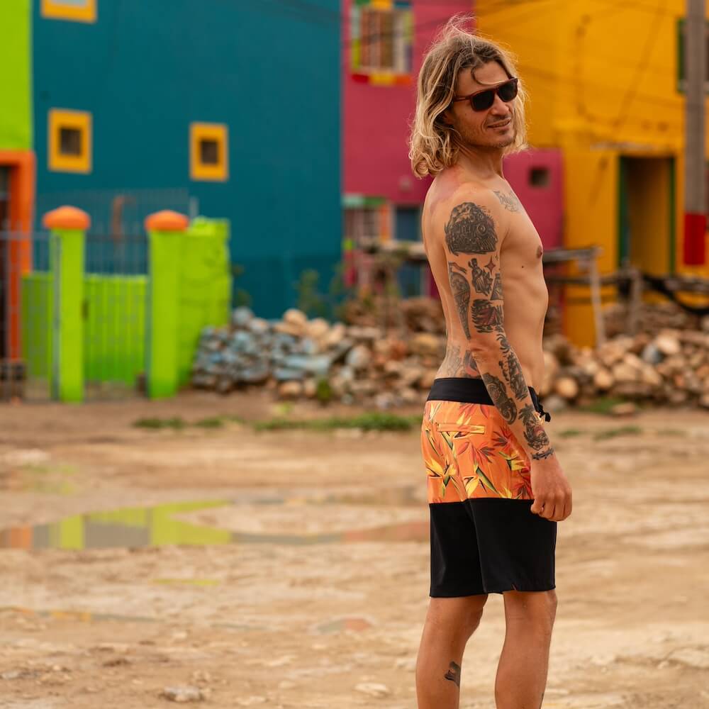 Seay / Boardshort Nero Arancione Bird of Paradise 2025