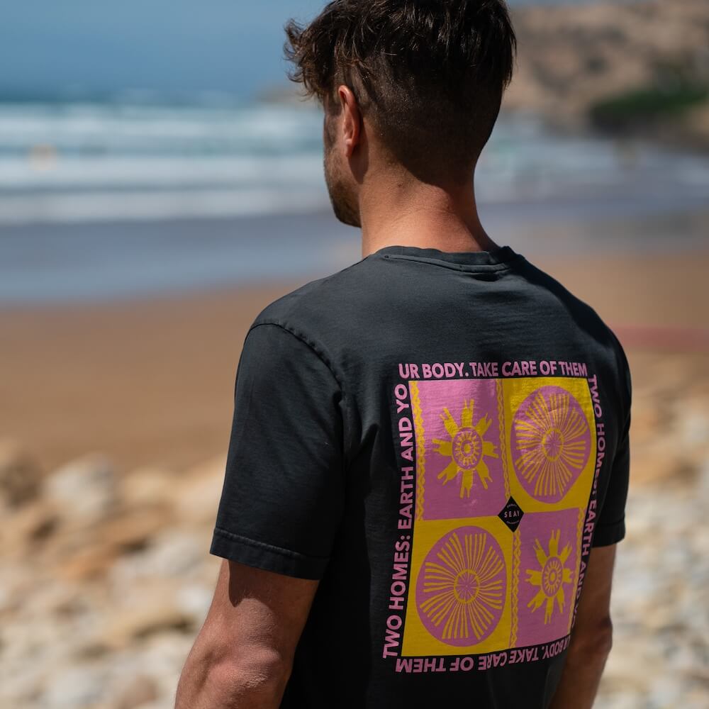 Seay / T-Shirt Nera Symbols Economico