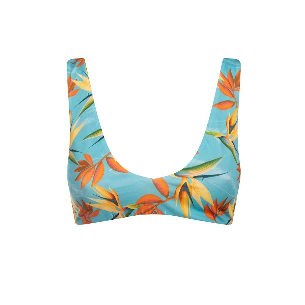 Seay / Bralette Bikini Reversibile Azzurro Verde Bird of Paradise Hotsell