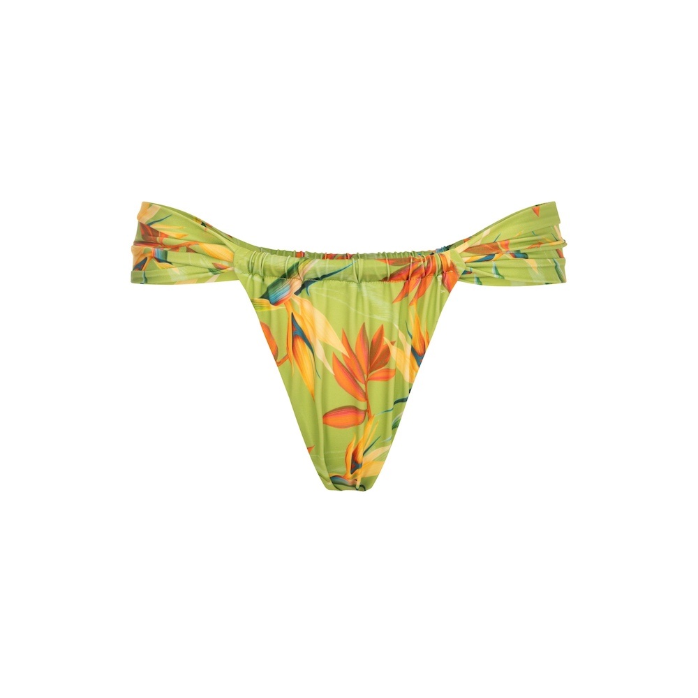 Seay / Slip Bikini Brasiliano con Laccetti Verde Bird of Paradise Italy