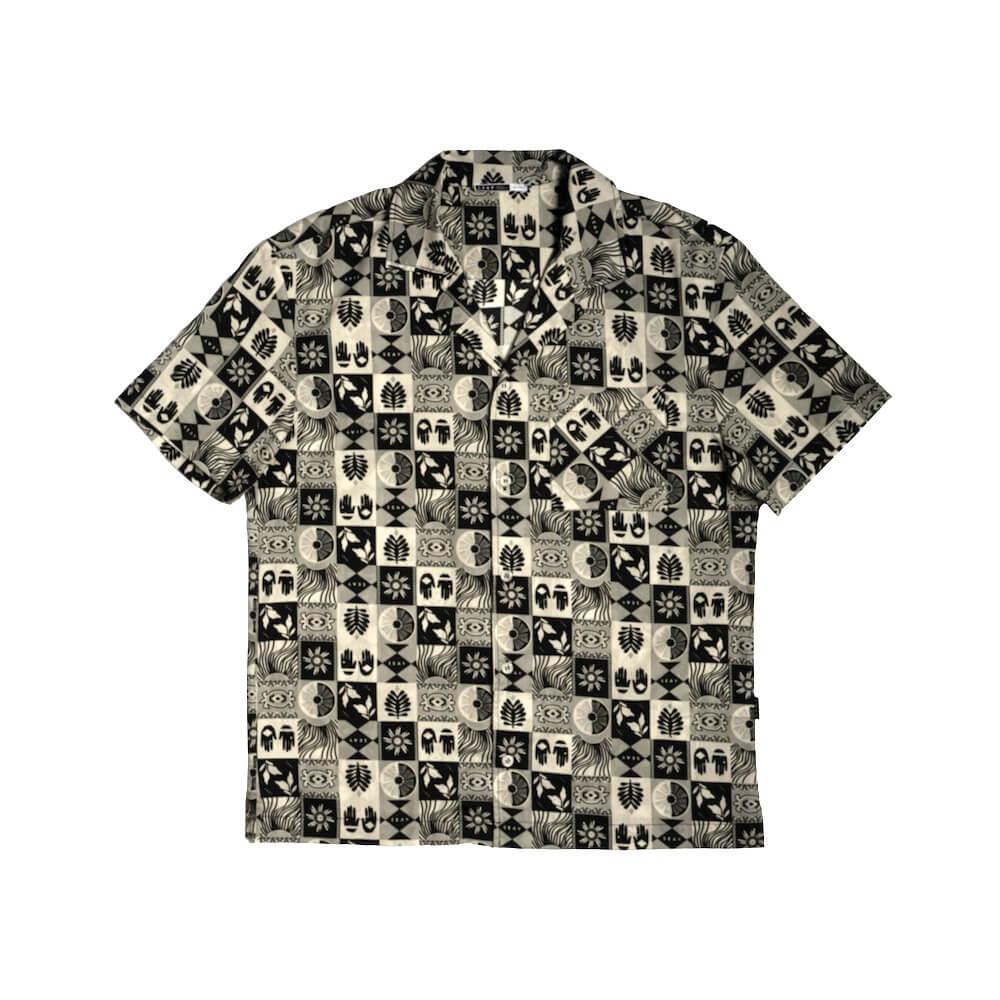 Seay / Camicia Hawaiana Grigia Nera Symbols Qualità