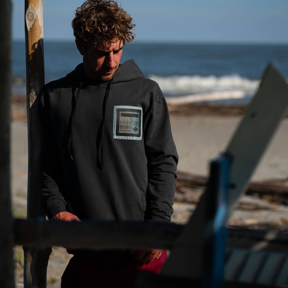 Seay / Felpa con Cappuccio Nera Siargao Online