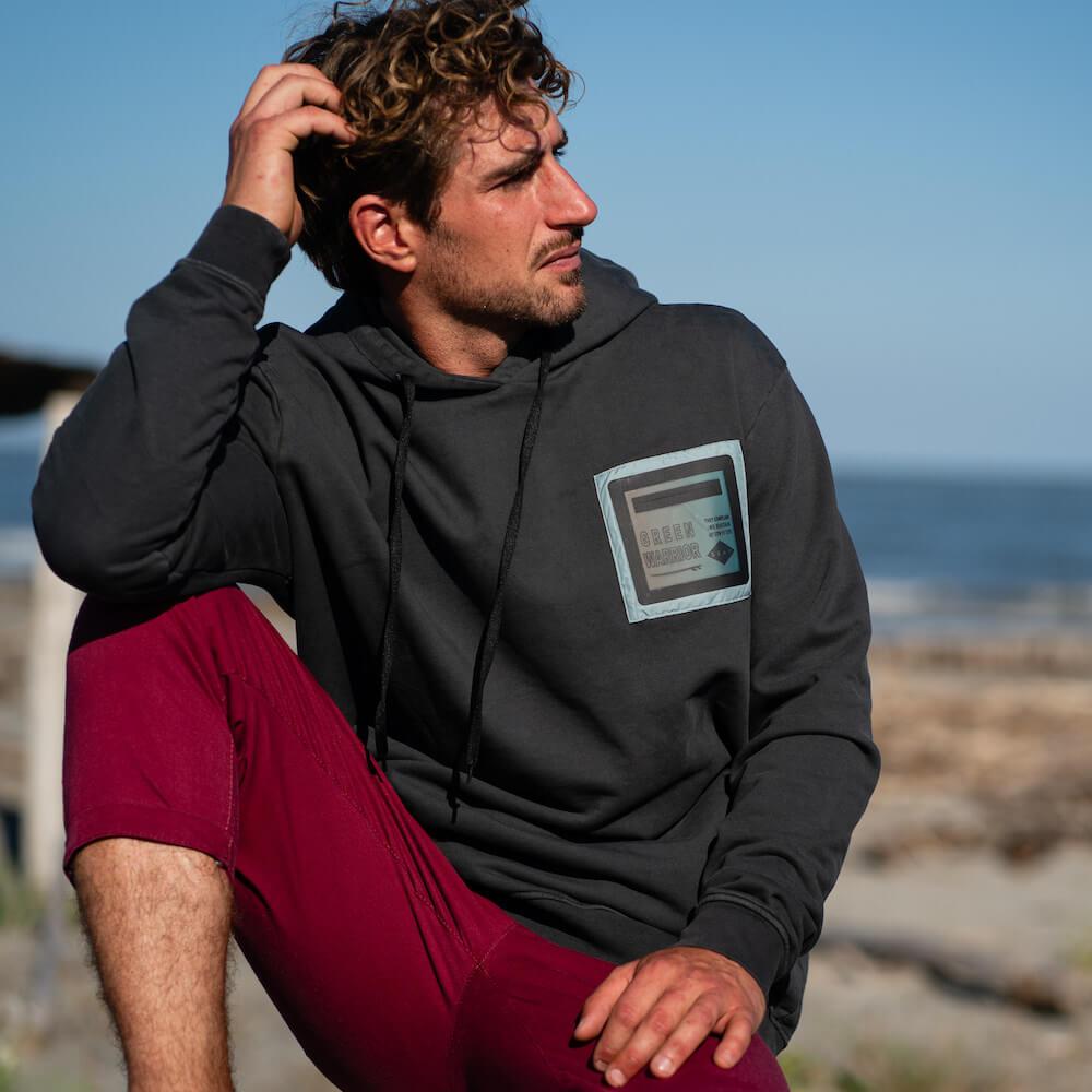 Seay / Felpa con Cappuccio Nera Siargao Online