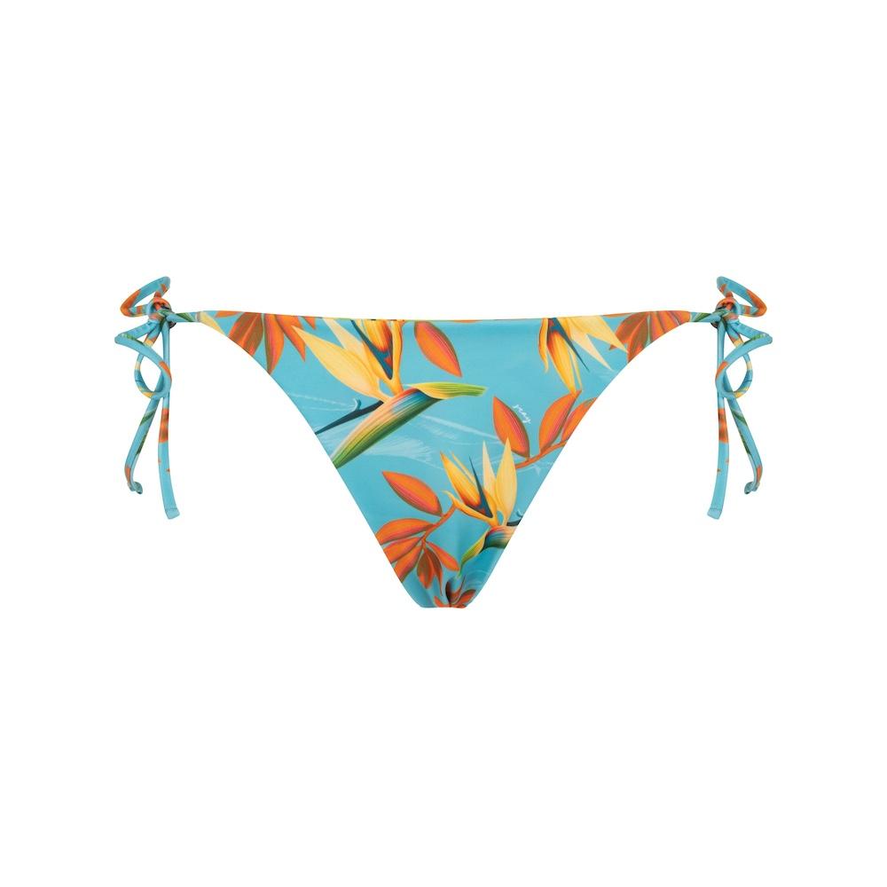 Seay / Slip Bikini Reversibile con Laccetti Azzurro Verde Bird of Paradise Saldi Di Fabbrica