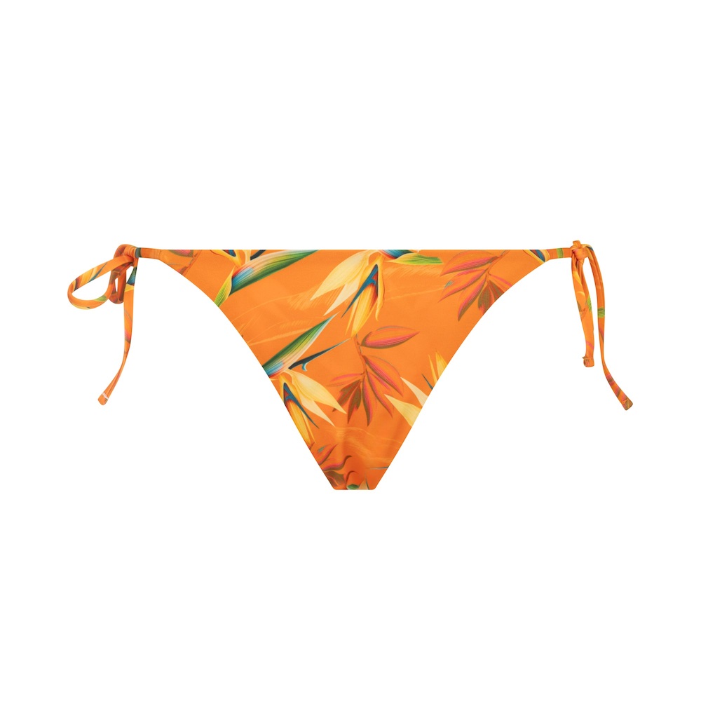 Seay / Slip Bikini Reversibile con Laccetti Nero Arancione Bird of Paradise I Più Venduti