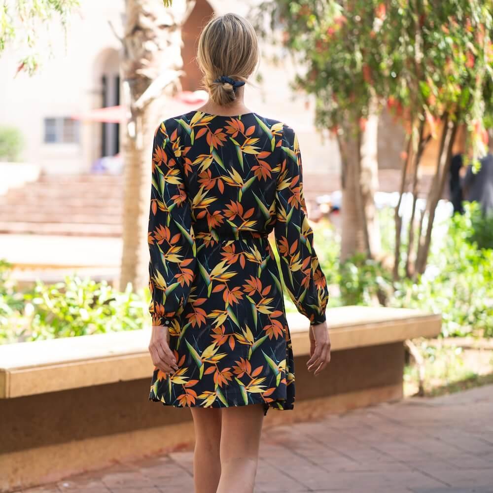Seay / Abito Corto Nero Bird of Paradise Presa