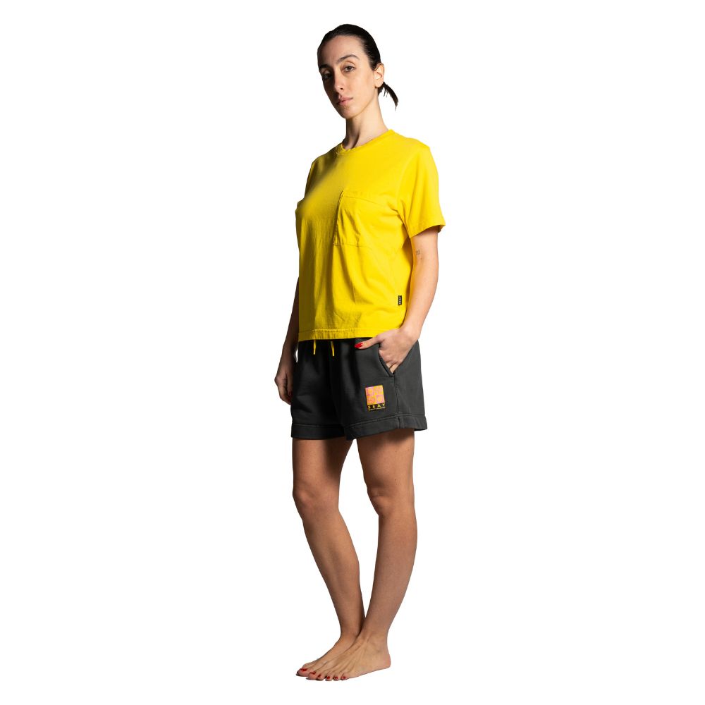 Seay / Pantalone Corto in Felpa Nero Symbols Offerta