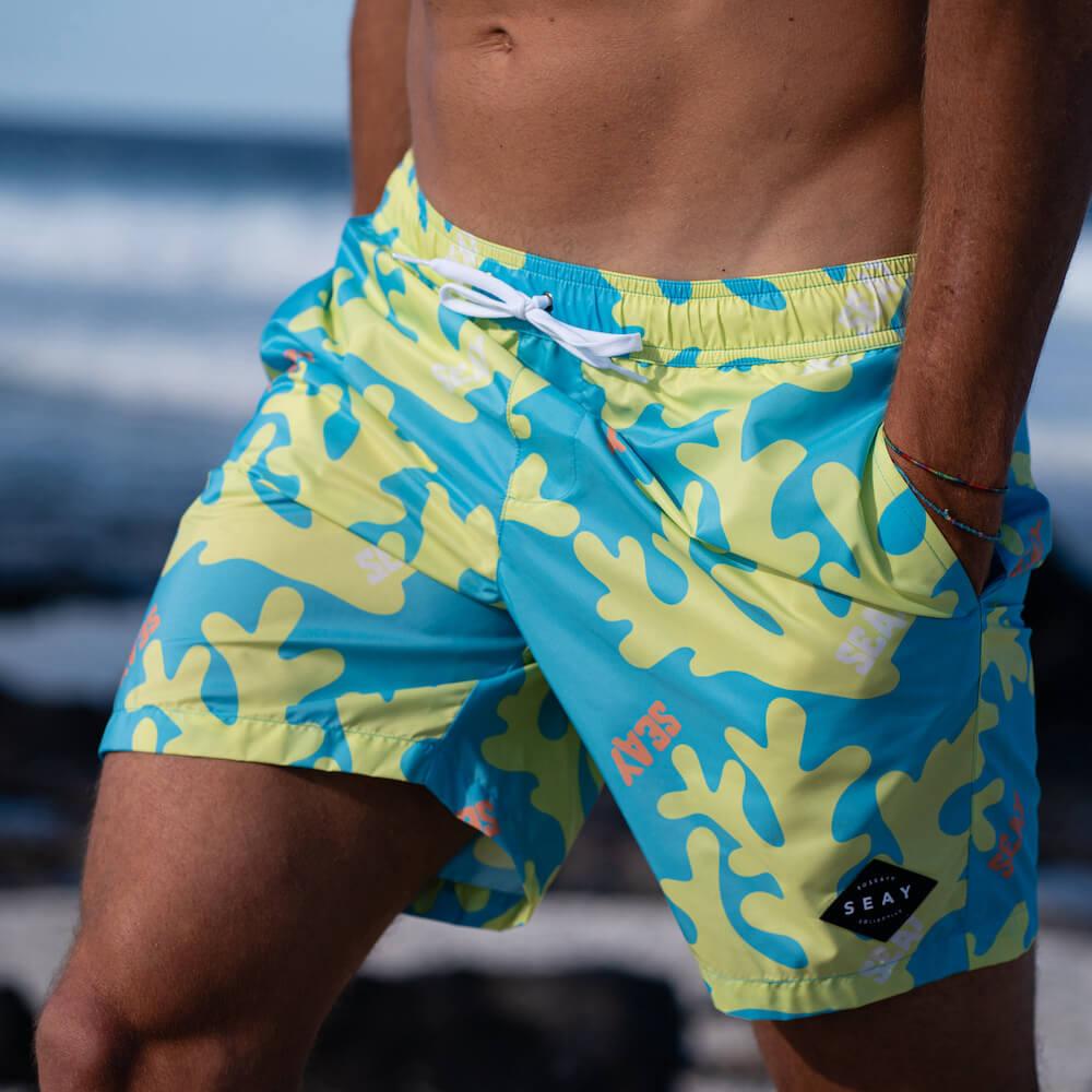 Seay / Swim Boxer Medio Giallo Blu Corallo Online