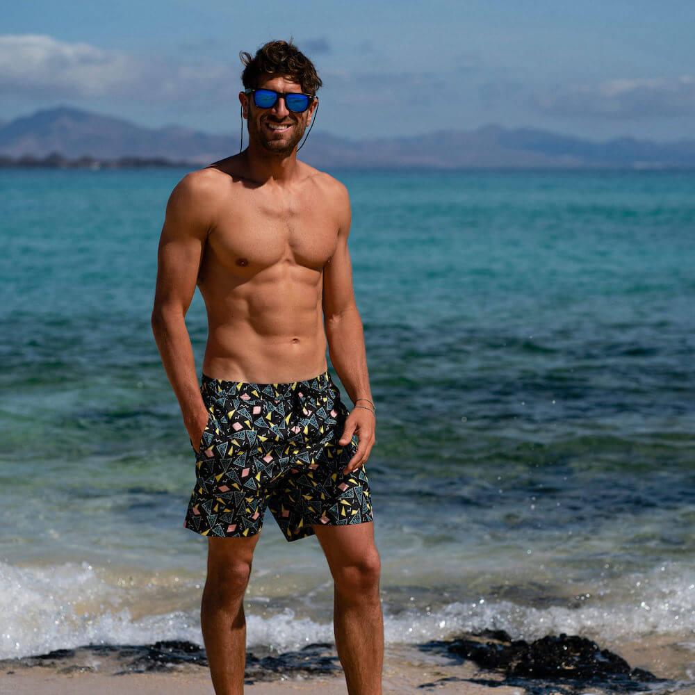 Seay / Swim Boxer Medio Nero Stampa 80s Offerte