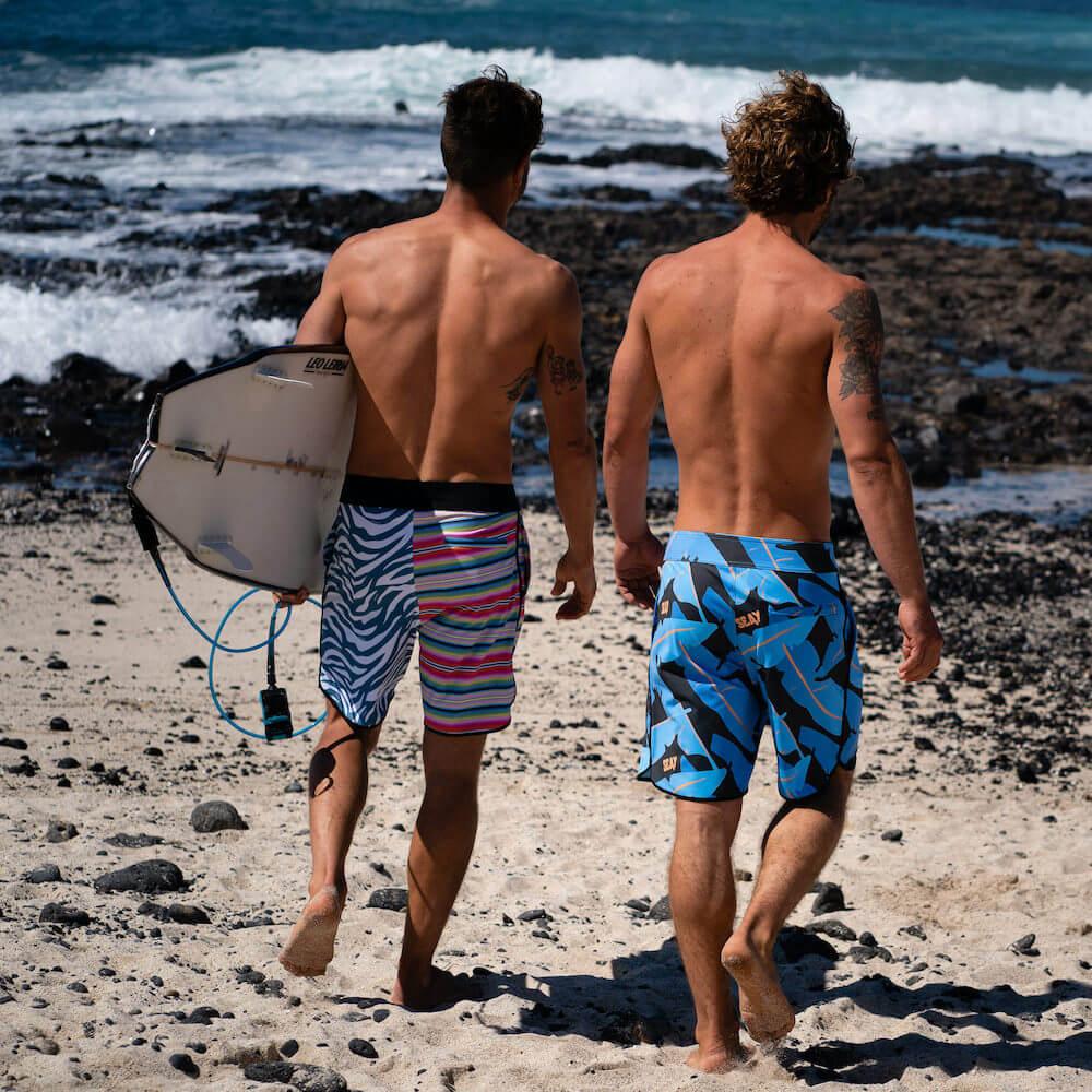 Seay / Boardshort Nero Blu Foglie Banano Alapai Vendita Economica