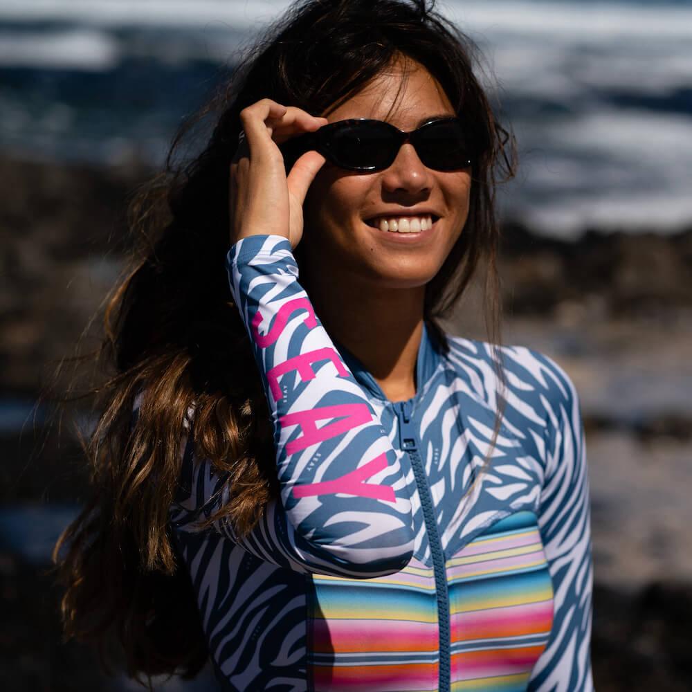 Seay / Muta da Surf Manica Lunga Zebra & Strisce Saldi