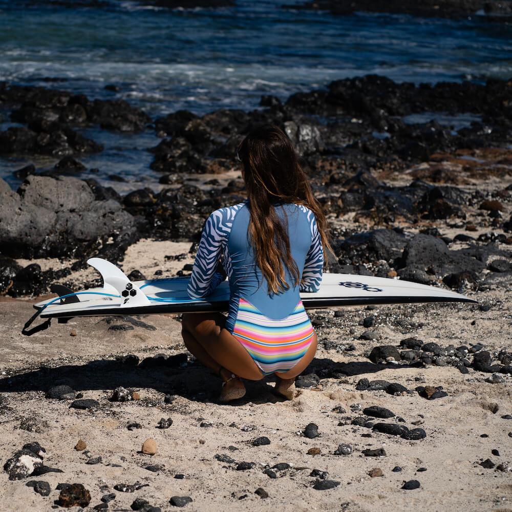 Seay / Muta da Surf Manica Lunga Zebra & Strisce Saldi