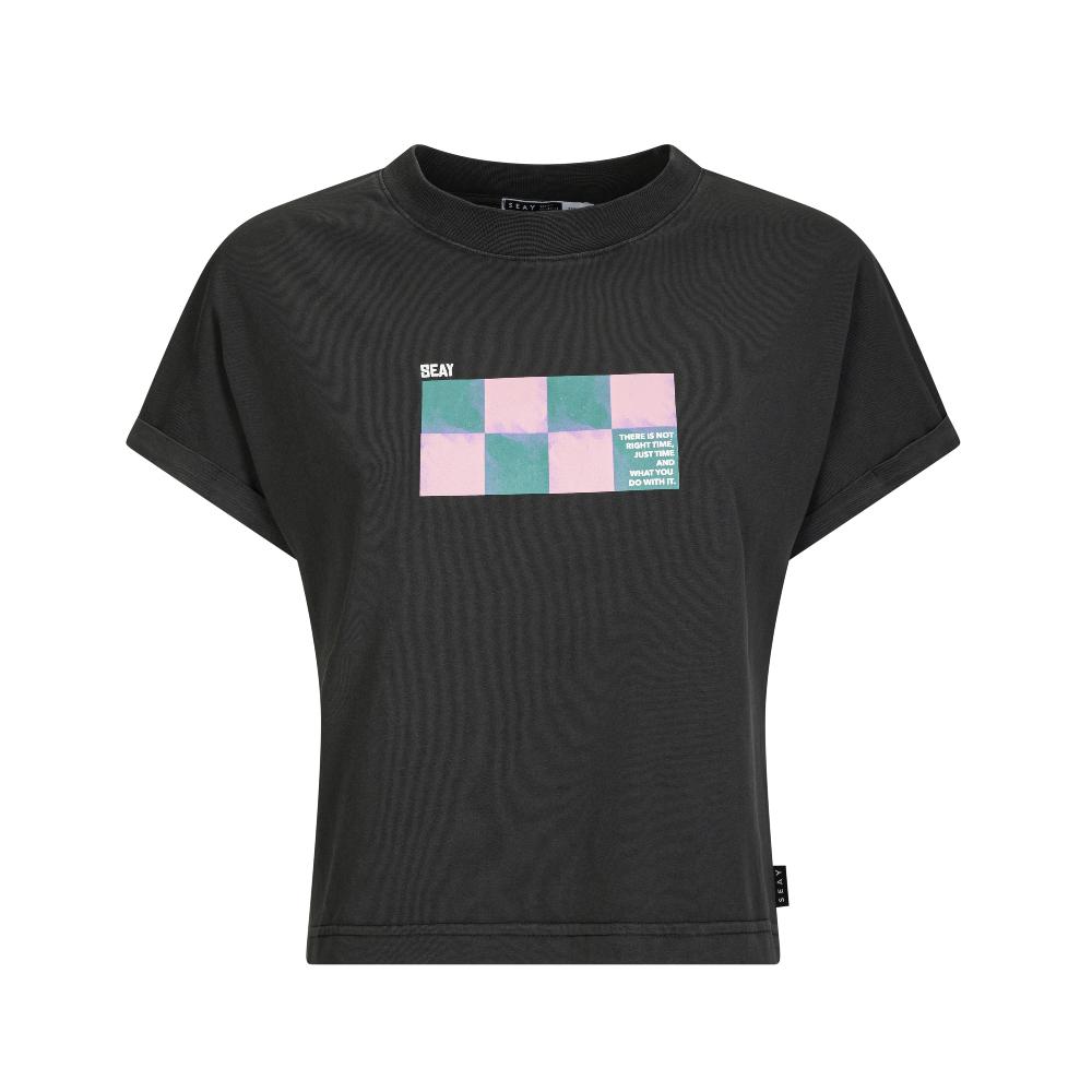 Seay / Crop T-Shirt Nera Kanoa I Più Venduti