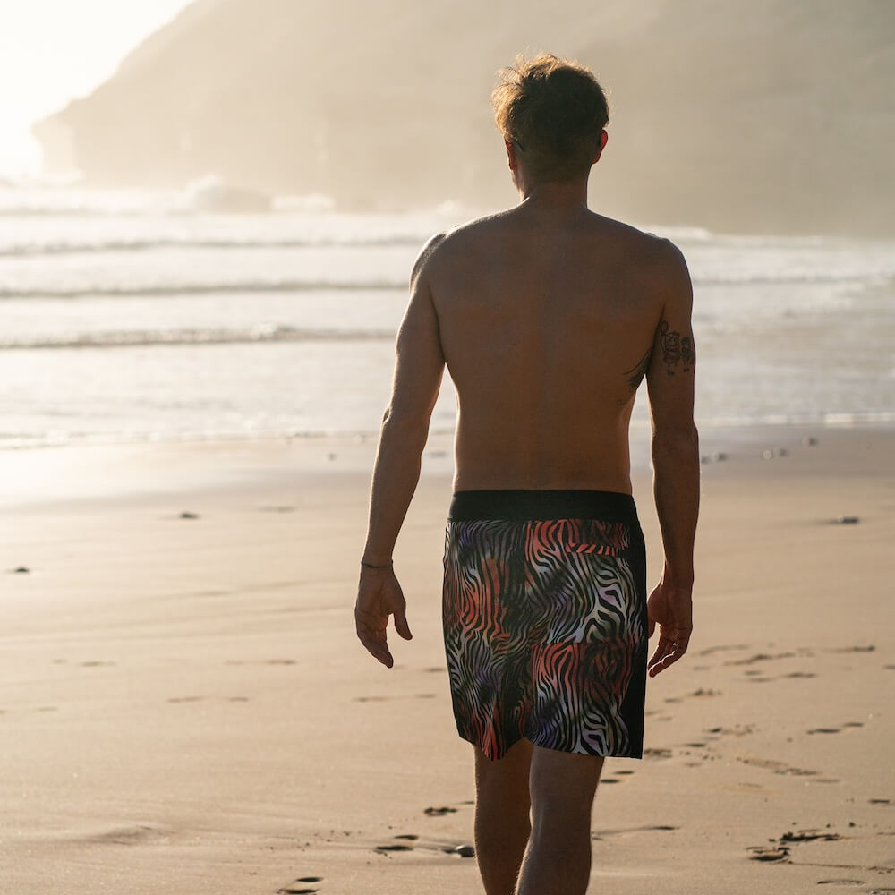 Seay / Boardshort Nero Zebra & Giraffa Prezzo Ridotto