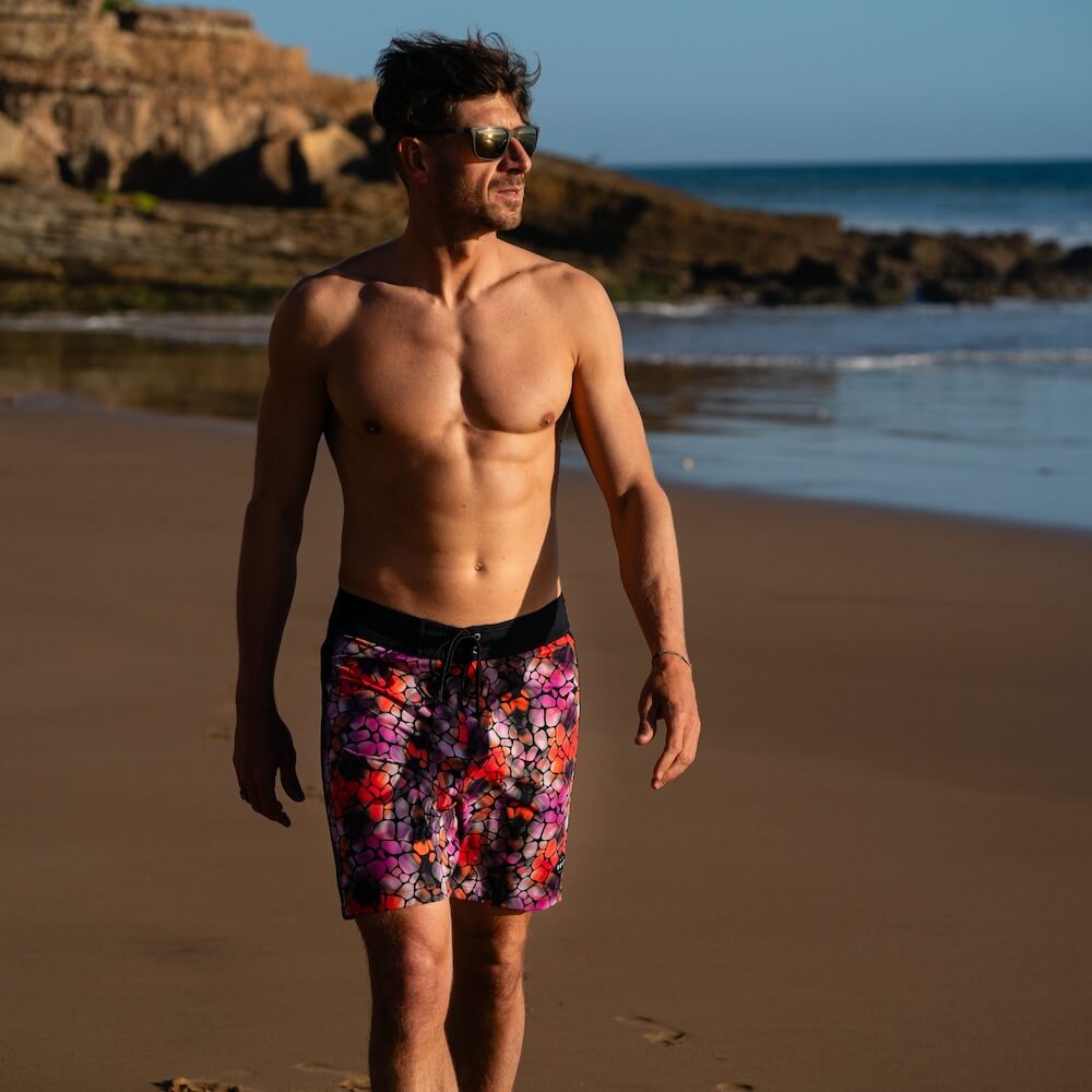 Seay / Boardshort Nero Zebra & Giraffa Prezzo Ridotto