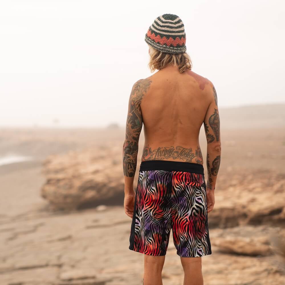 Seay / Boardshort Nero Zebra & Giraffa Prezzo Ridotto