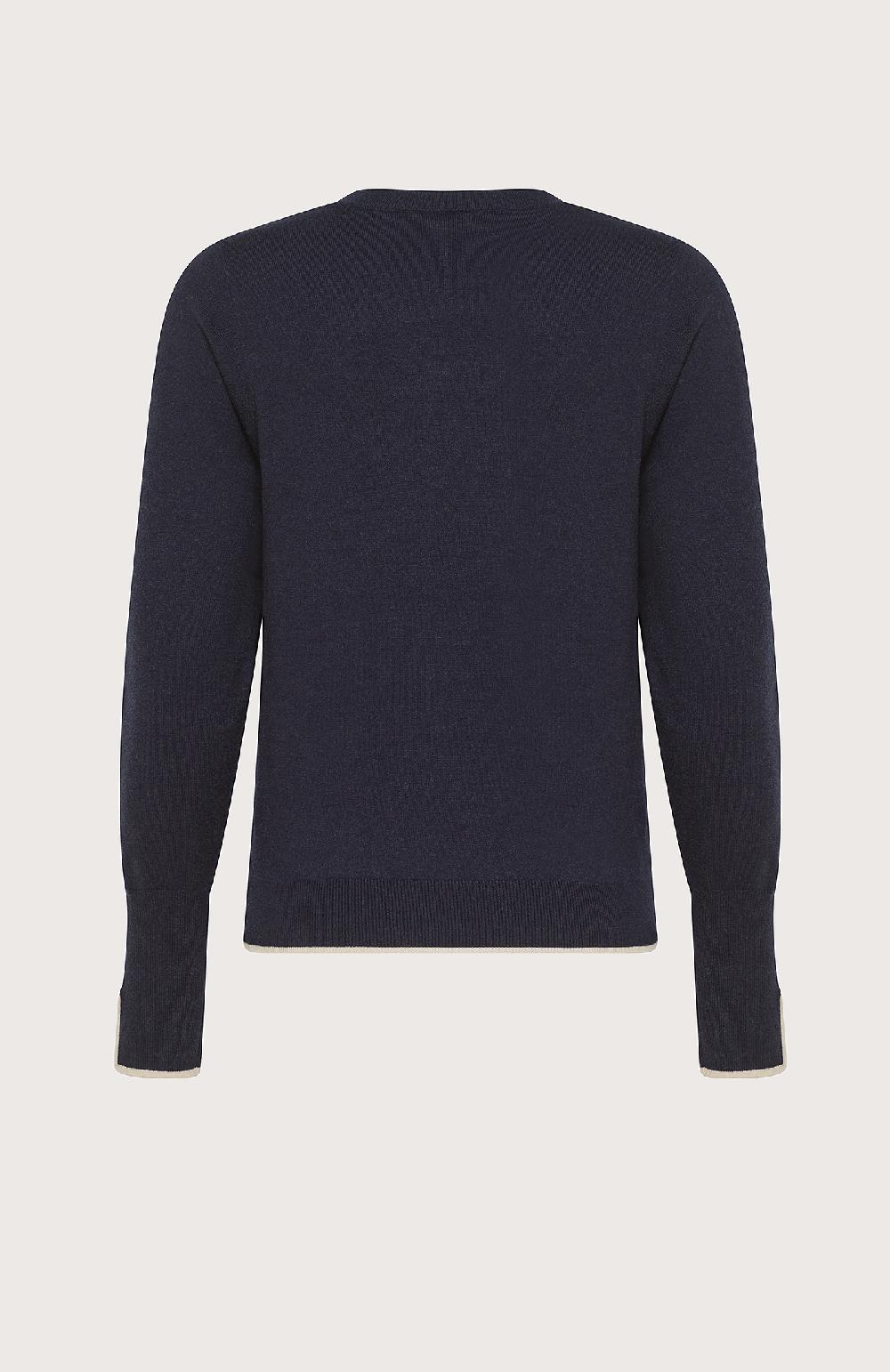 Seventy Girocollo con costine alte e tagli sui polsi - Col. Blu Promozione Limitata