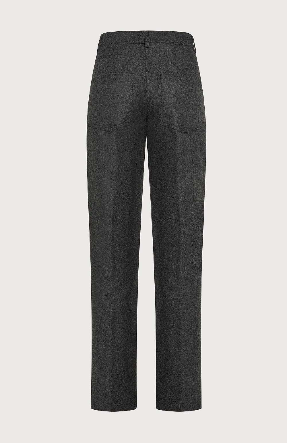 Seventy Pantaloni lunghi a vita alta in flanella - Col. Grigio In Linea