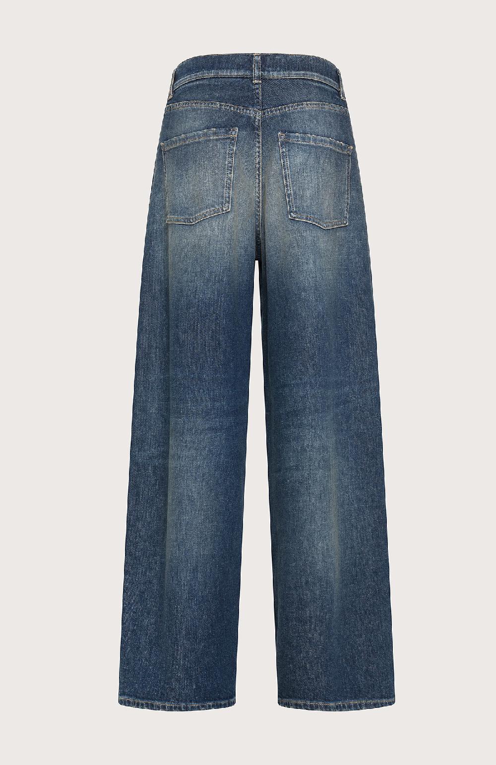 Seventy Jeans lunghi a vita alta in denim washed - Col. Blu Vendita