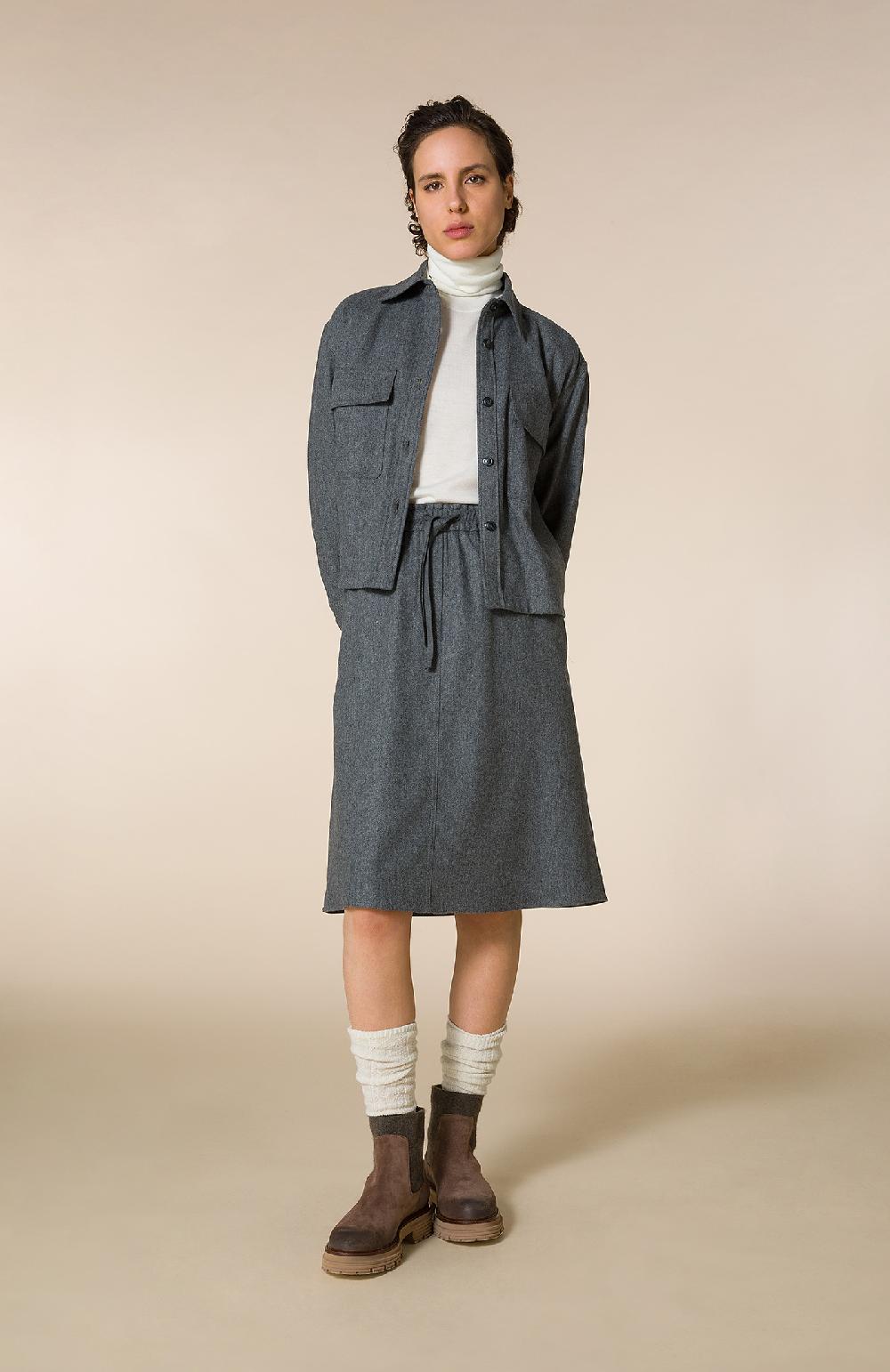Seventy Overshirt boxy in flanella misto lana - Col. Grigio Spedizione Gratuita
