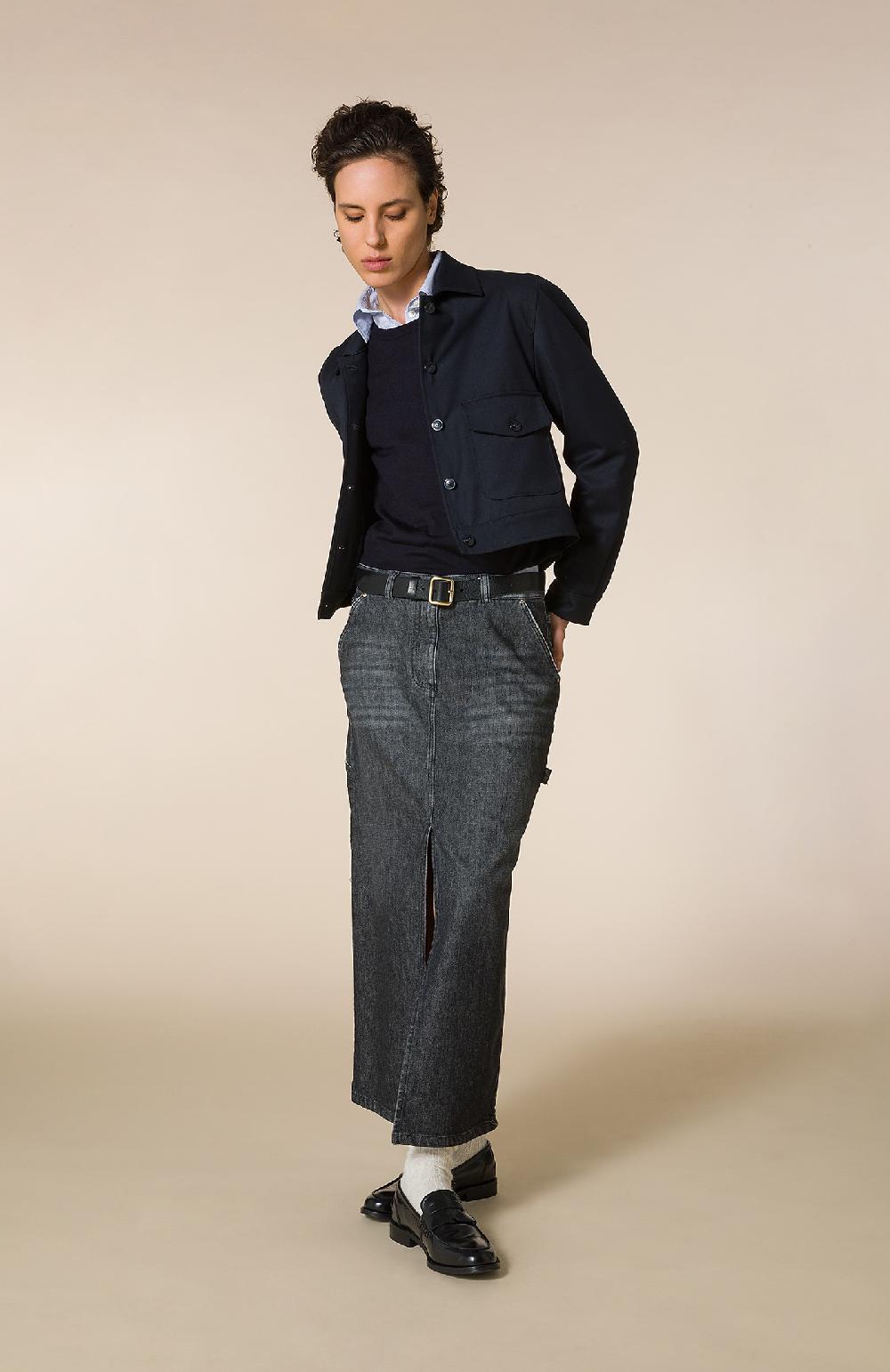 Seventy Gonna lunga in denim washed - Col. Grigio Qualità Garantita