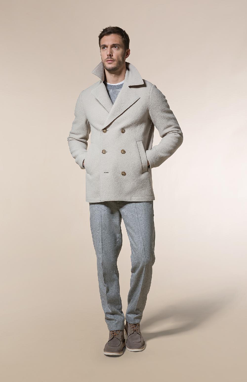 Seventy Cappotto corto doppiopetto in lana cotta pesante - Col. Neutro Sottocosto