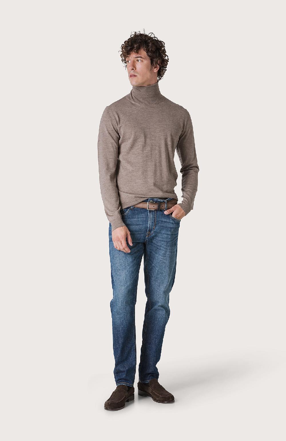 Seventy maglia dolcevita in rasato - Col. Marrone Prezzo di fabbrica