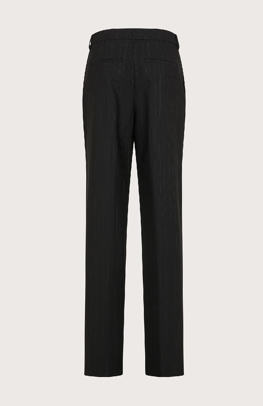 Seventy Pantalone lungo a gamba dritta in misto lana gessato - Col. Nero Pezzi Unici