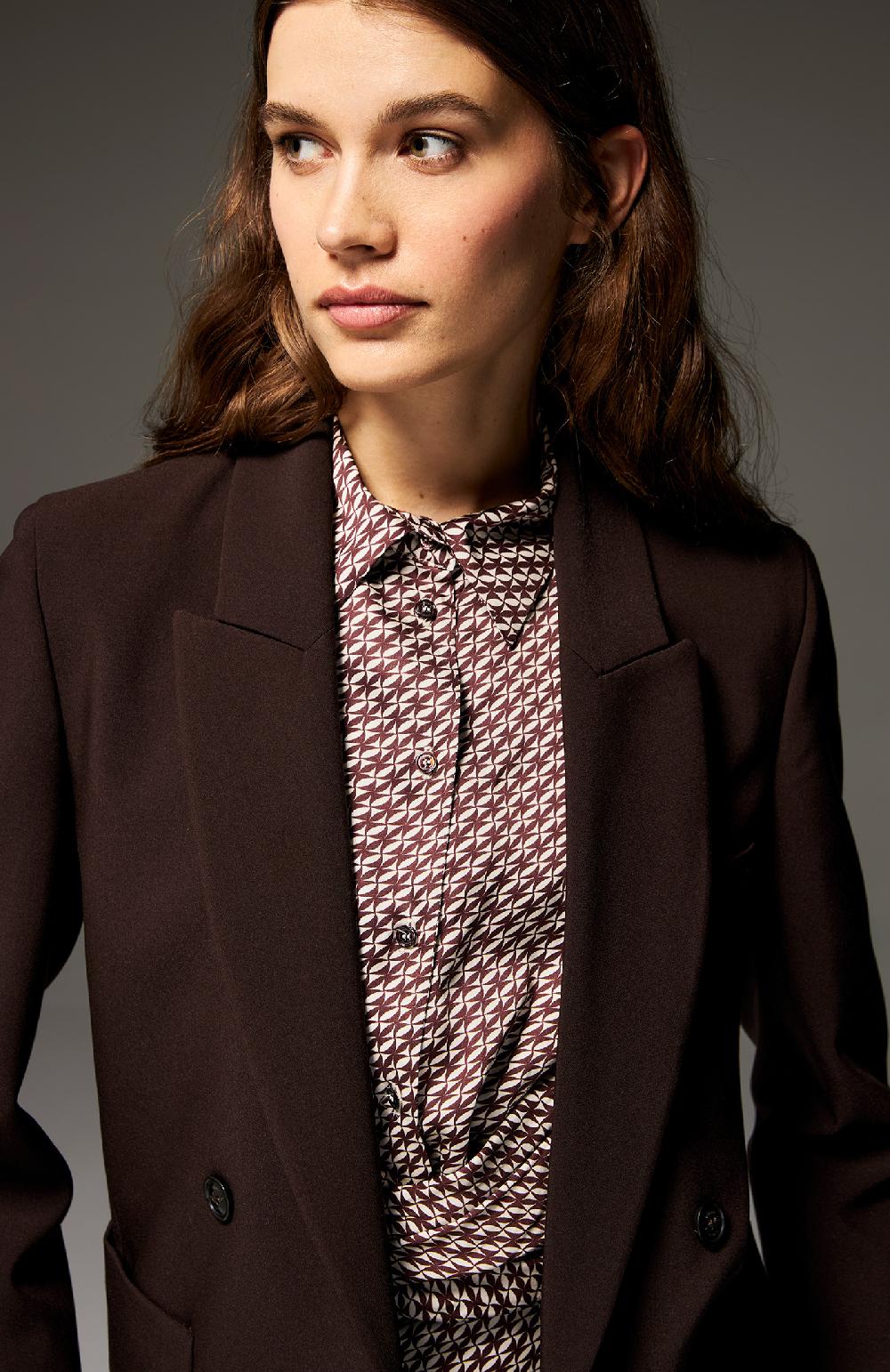Seventy Giacca doppiopetto in poly stretch - Col. Marrone Saldi Di Fabbrica