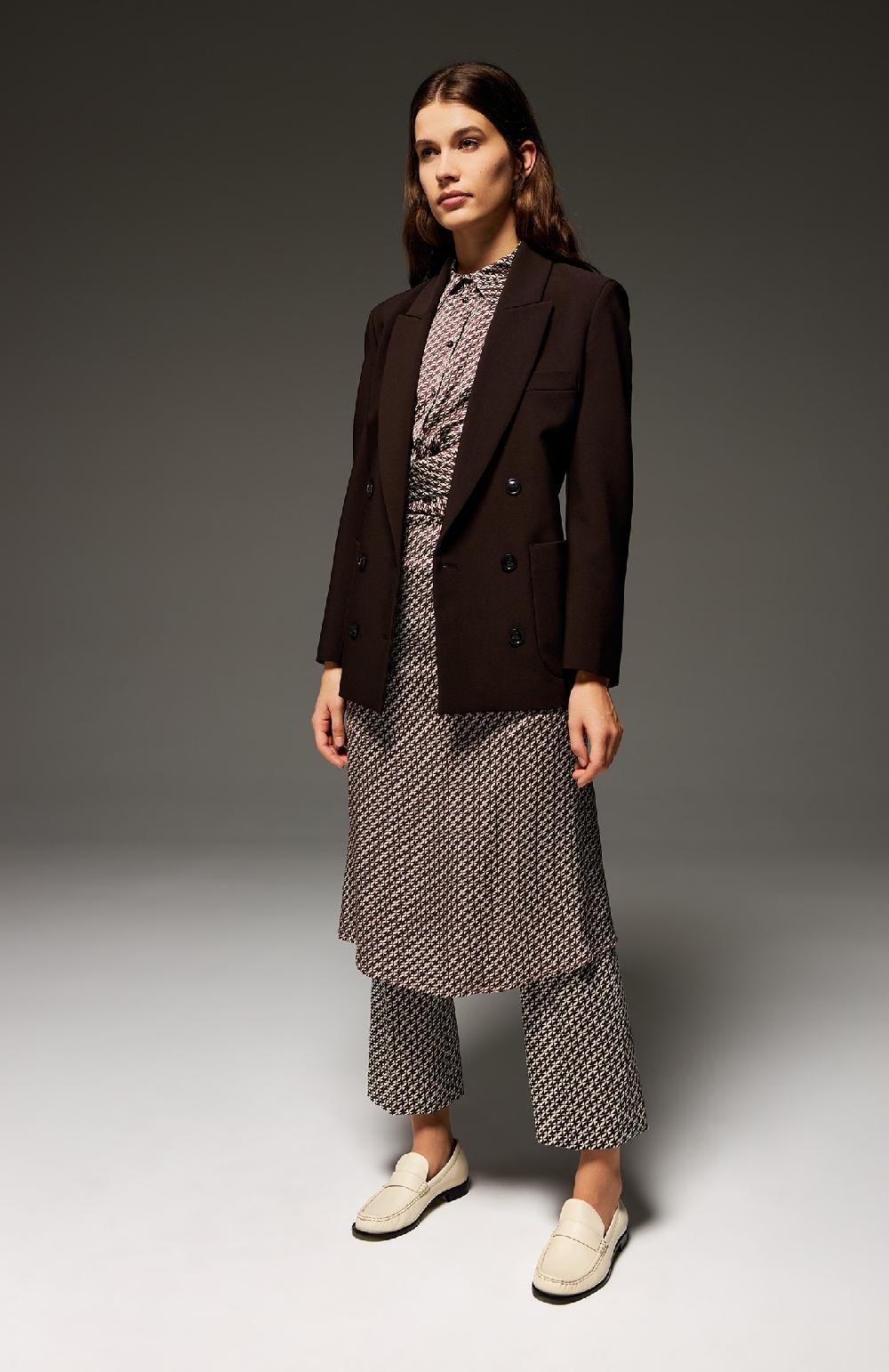 Seventy Giacca doppiopetto in poly stretch - Col. Marrone Saldi Di Fabbrica