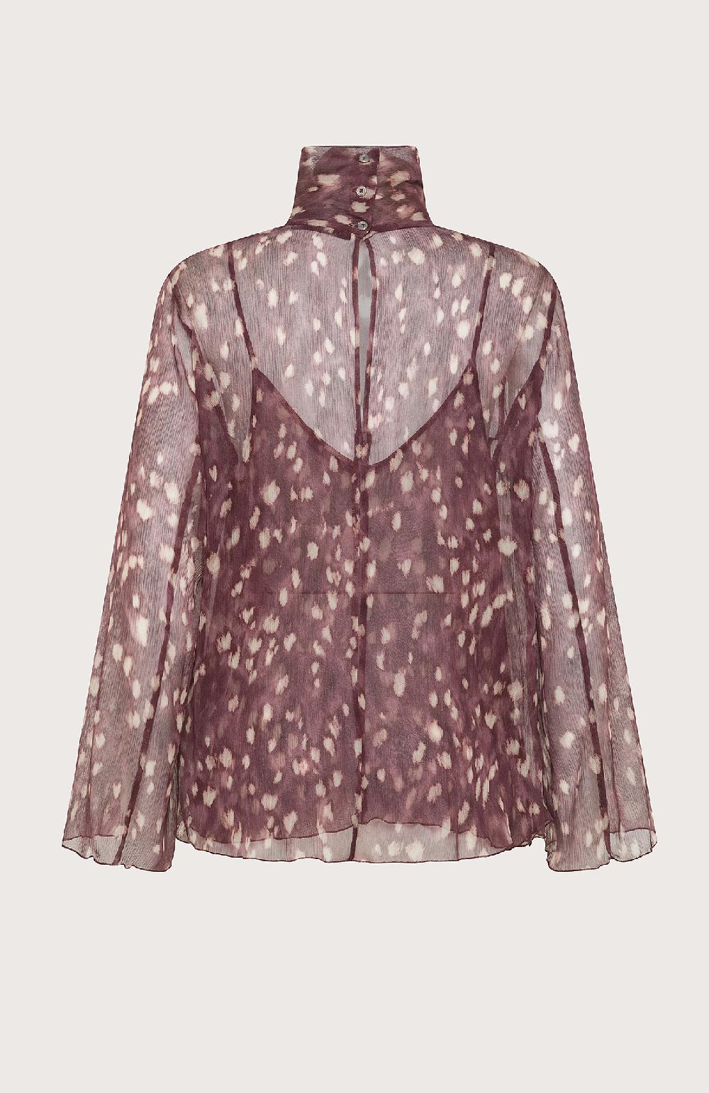 Seventy Blusa semitrasparente in creponne stampato - Col. Rosso Negozio