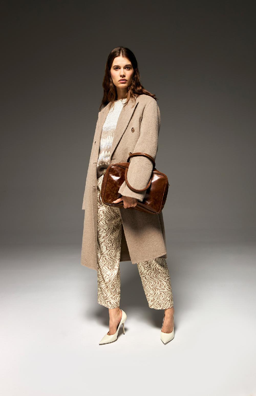 Seventy Cappotto doppiopetto in double melange - Col. Neutro Spedizione Gratuita