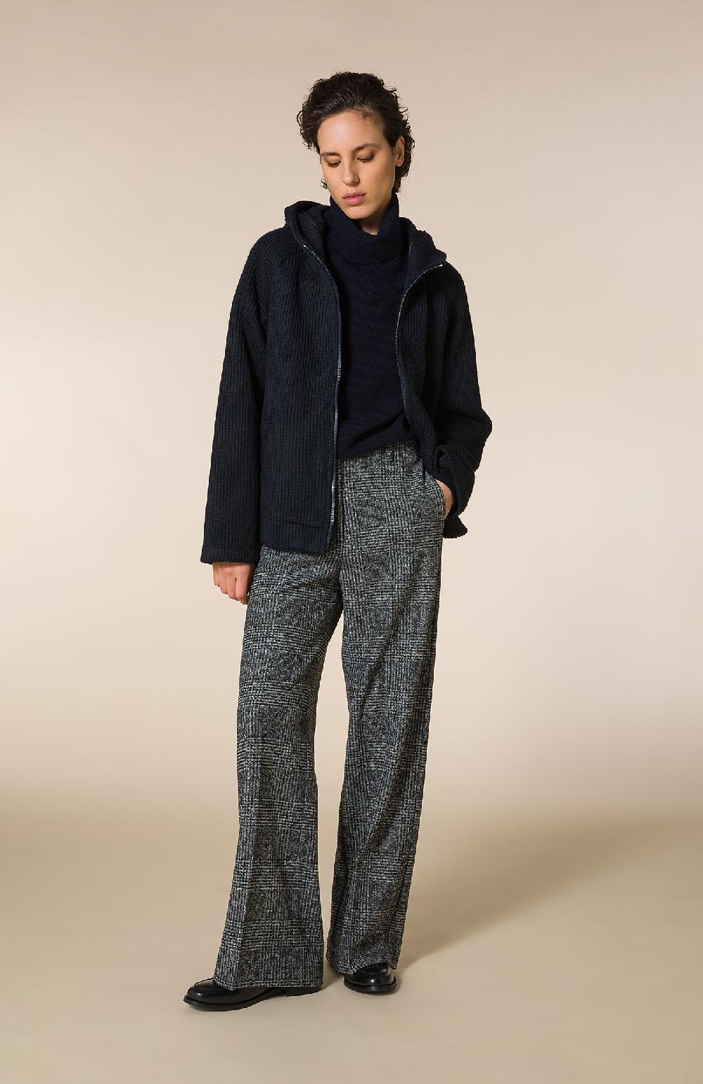 Seventy Pantalone lungo relax fit in galles misto lana - Col. Nero Affare Del Giorno