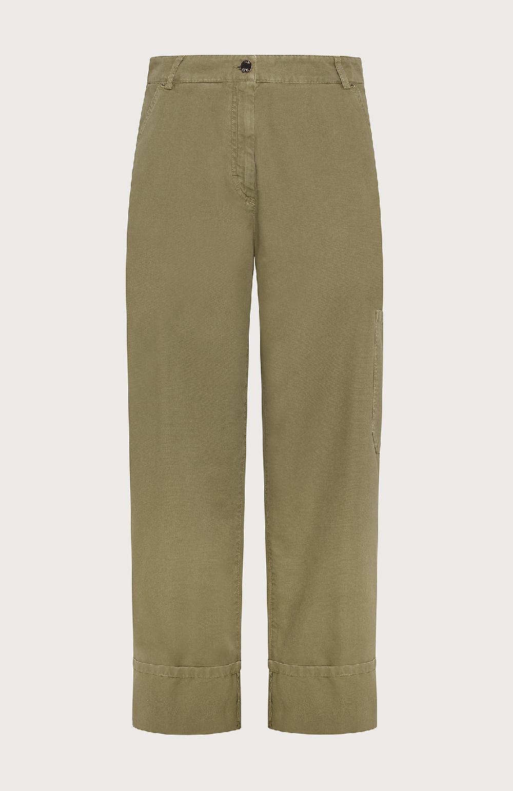 Seventy Pantaloni alla caviglia con orlo ripiegato - Col. Verde In Vendita